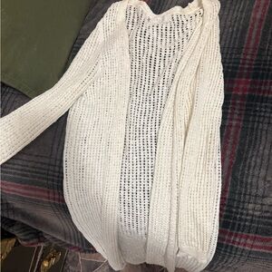 Sage Open-Weave Lightweight Cardigan - Cream